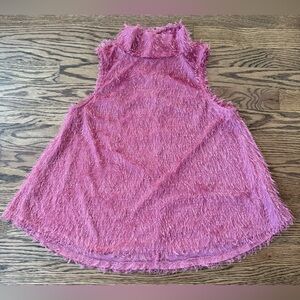 Ces Femme Women’s Pink Textured Sleeveless Blouse